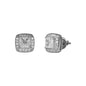 9mm Square Solitaire Cubic Zirconia Earrings - SSE-2001