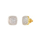 10mm Square Cluster Cubic Zirconia Earrings - SSE-2002