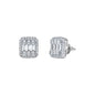 9mm Square Cluster Cubic Zirconia Earrings - SSE-2003