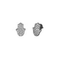10mm Hamsa Pave Set Cubic Zirconia Earrings - SSE-2004