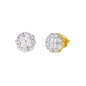 10mm Round Cluster Cubic Zirconia Earrings - SSE-2005