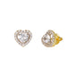 9mm Heart Pave Set Cubic Zirconia Earrings - SSE-2009