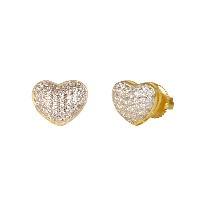 9mm Heart Pave Set Cubic Zirconia Earrings - SSE-2011