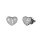 9mm Heart Pave Set Cubic Zirconia Earrings - SSE-2011