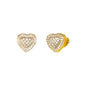 10mm Heart Pave Set Cubic Zirconia Earrings - SSE-2012