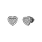 10mm Heart Pave Set Cubic Zirconia Earrings - SSE-2012