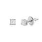 3mm Square Pave Set Cubic Zirconia Earrings - SSE-901