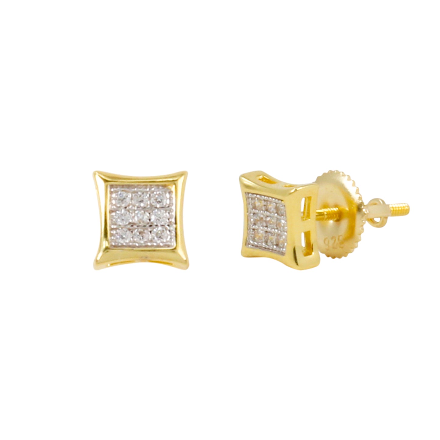 5mm Square Pave Set Cubic Zirconia Earrings - SSE-903