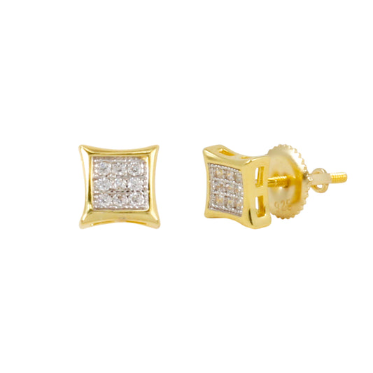 5mm Square Pave Set Cubic Zirconia Earrings - SSE-903