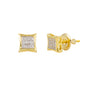 5mm Square Pave Set Cubic Zirconia Earrings - SSE-903