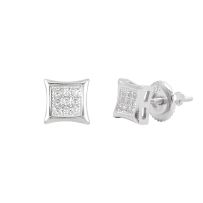 5mm Square Pave Set Cubic Zirconia Earrings - SSE-903