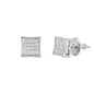 6mm Square Pave Set Cubic Zirconia Earrings - SSE-905