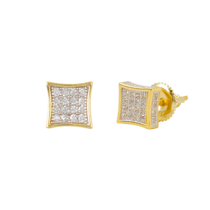 6mm Square Pave Set Cubic Zirconia Earrings - SSE-906