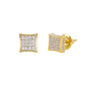 6mm Square Pave Set Cubic Zirconia Earrings - SSE-906