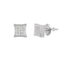 6mm Square Pave Set Cubic Zirconia Earrings - SSE-906
