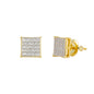 7mm Square Pave Set Cubic Zirconia Earrings - SSE-907