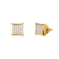 8mm Square Pave Set Cubic Zirconia Earrings - SSE-911