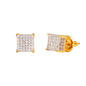7mm Square Pave Cubic Zirconia Earrings - SSE-914