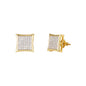 11mm Square Pave Set Cubic Zirconia Earrings - SSE-917
