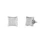 11mm Square Pave Set Cubic Zirconia Earrings - SSE-917