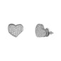 10mm Heart Pave Set Cubic Zirconia Earrings - SSE-921