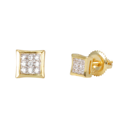 5mm Square Pave Set Cubic Zirconia Earrings - SSE-926