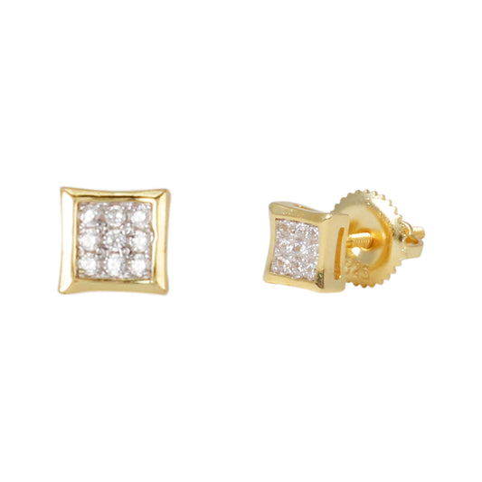 5mm Square Pave Set Cubic Zirconia Earrings - SSE-926
