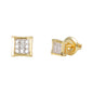 5mm Square Pave Set Cubic Zirconia Earrings - SSE-926