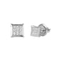 5mm Square Pave Set Cubic Zirconia Earrings - SSE-926