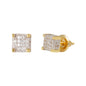 6mm Square Pave Set Cubic Zirconia Earrings - SSE-929