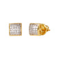 5mm Square Pave Set Cubic Zirconia Earrings - SSE-933