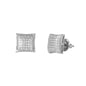 9mm Square Pave Set Cubic Zirconia Earrings - SSE-934