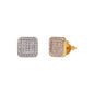 8mm Square Cluster Cubic Zirconia Earrings - SSE-936
