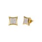 9mm Square Pave Set Cubic Zirconia Earrings - SSE-937