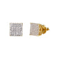 8mm Square Pave Set Cubic Zirconia Earrings - SSE-942
