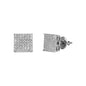 8mm Square Pave Set Cubic Zirconia Earrings - SSE-942