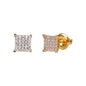 6mm Square Pave Set Cubic Zirconia Earrings - SSE-943