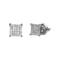 6mm Square Pave Set Cubic Zirconia Earrings - SSE-943