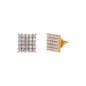 9mm Square Pave Set Cubic Zirconia Earrings - SSE-944