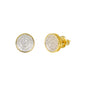 9mm Round Pave Set Cubic Zirconia Earrings - SSE-949