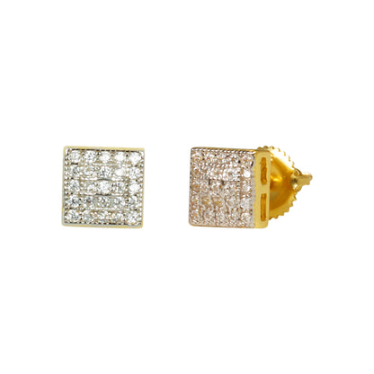 6mm Square Cluster Cubic Zirconia Earrings - SSE-952