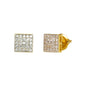 6mm Square Cluster Cubic Zirconia Earrings - SSE-952