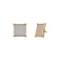 20mm Square Pave Set Cubic Zirconia Earrings - SSE-955