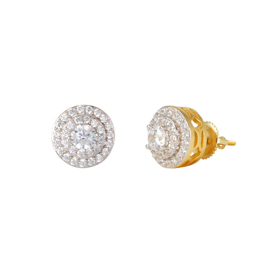 10mm Round Solitaire Cubic Zirconia Earrings - SSE-961