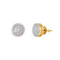 10mm Round Cluster Cubic Zirconia Earrings - SSE-973
