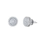 10mm Round Cluster Cubic Zirconia Earrings - SSE-973