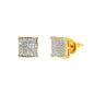 8mm Square Pave Set Cubic Zirconia Earrings - SSE-993