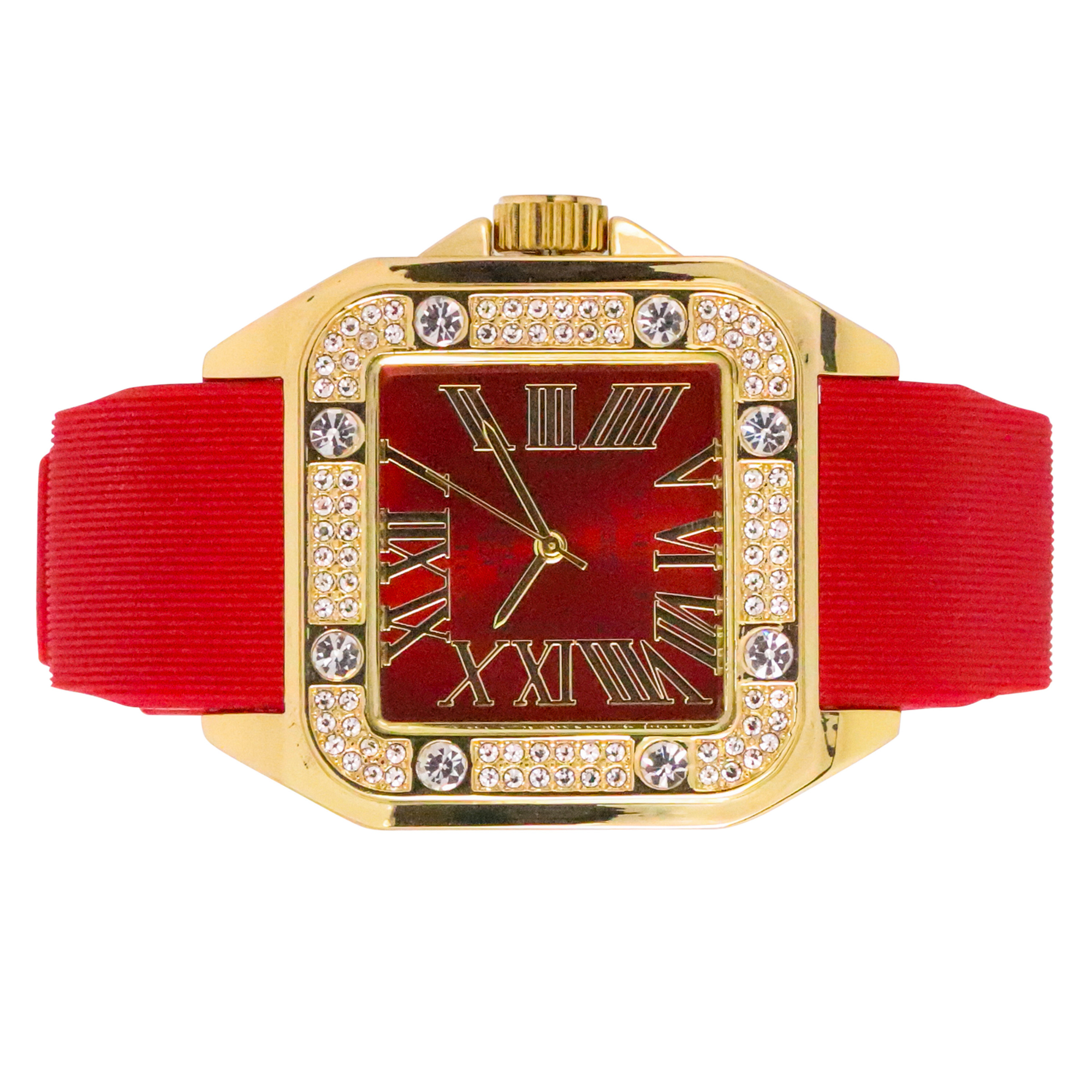 Men's Silicone Band Watch 40mm Gold - Square Dial