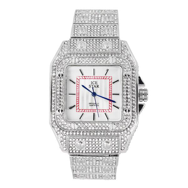 Urban 39mm Iced Out Square Watch - 9203-MB