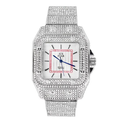Urban 39mm Iced Out Square Watch - 9203-MB
